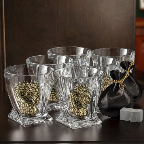 Подарочный набор бокалов для виски «Дракон» — как символ 2024 года
