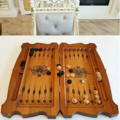 Резные нарды «ВМФ» из массива дерева