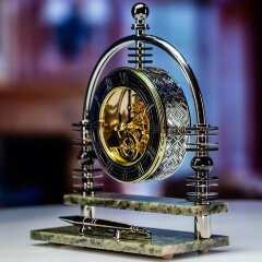 Настольные часы скелетон «Мастер» с подставкой для ручки