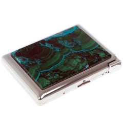 Портсигар на 20 сигарет «Хризоколла» с зажигалкой в подарок женщине