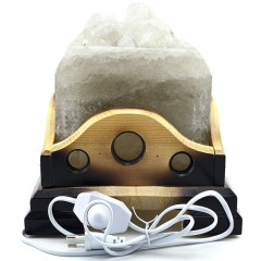 Солевая лампа «Камин» красного свечения для ионизации воздуха интерьера дома