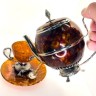 Янтарный чайник «Цезарь» с художественным декором в подарок девушке