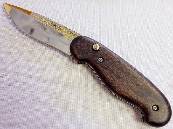 Нож складной титановый 2.1 длина 196 мм