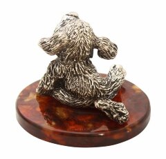 Сувенир «Весёлый щенок» на янтаре