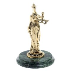 Статуэтка настольная «Фемида» на камне змеевик в подарок юристу