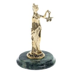 Статуэтка настольная «Фемида» на камне змеевик в подарок юристу