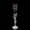Серебряные фужеры для вина «Адам и Ева» с красным хрусталем