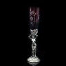 Серебряные фужеры для вина «Адам и Ева» с красным хрусталем