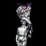 Серебряные фужеры для вина «Адам и Ева» с красным хрусталем