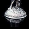 Серебряные фужеры для вина «Адам и Ева» с красным хрусталем