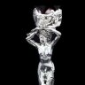 Серебряные фужеры для вина «Адам и Ева» с красным хрусталем