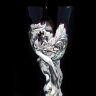 Серебряные фужеры для вина «Адам и Ева» с красным хрусталем