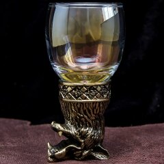 Подарочная стопка перевёртыш «Весёлый волк» фиолетового цвета