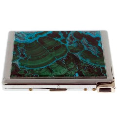 Портсигар на 10 сигарет «Хризоколла» с зажигалкой в подарок женщине