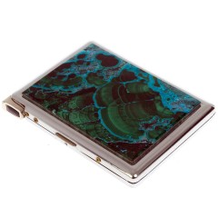 Портсигар на 10 сигарет «Хризоколла» с зажигалкой в подарок женщине