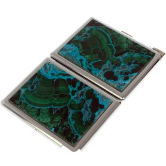 Портсигар на 10 сигарет «Хризоколла» с зажигалкой в подарок женщине