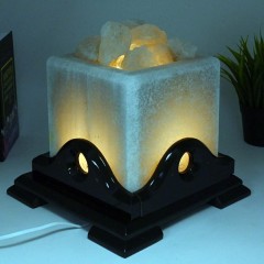 Солевая лампа «Камин» жёлтого свечения для ионизации воздуха интерьера дома