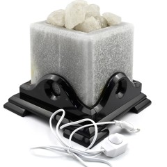 Солевая лампа «Камин» жёлтого свечения для ионизации воздуха интерьера дома