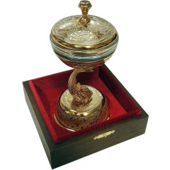 Златоустовская икорница с крышкой «Кит» в подарок моряку