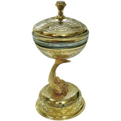 Златоустовская икорница с крышкой «Кит» в подарок моряку