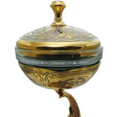 Златоустовская икорница с крышкой «Кит» в подарок моряку