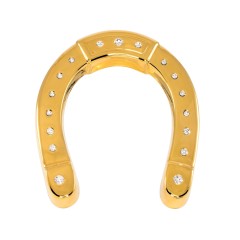 Керамическая подкова крашенная под золото со стразами SWAROVSKI