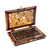 Подарочное домино «Мозайка» из натурального янтаря