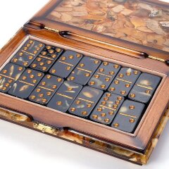 Подарочное домино «Мозайка» из натурального янтаря