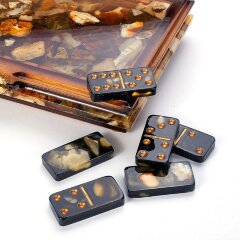 Подарочное домино «Мозайка» из натурального янтаря