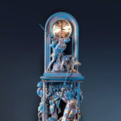 Напольные резные часы «Охота» в подарок охотнику