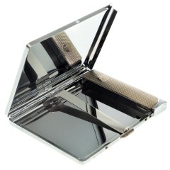 Портсигар металлический на 10 сигарет «Тигровый глаз» с зажигалкой в подарок мужчине