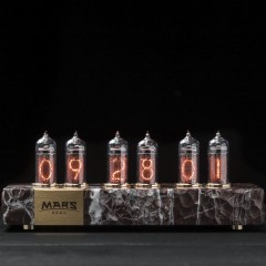 Ламповые часы «MARS-2024» в корпусе из цельного камня ценных пород