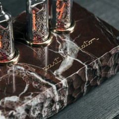 Ламповые часы «MARS-2024» в корпусе из цельного камня ценных пород