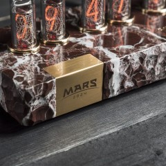 Ламповые часы «MARS-2024» в корпусе из цельного камня ценных пород