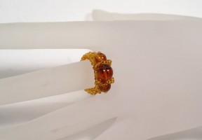 Кольцо из янтаря «Карамелька»