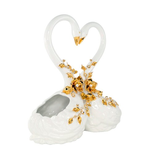 Керамическая статуэтка «Пара лебедей»