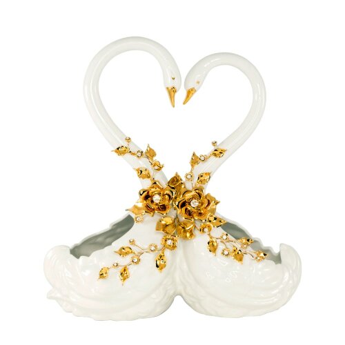 Керамическая статуэтка «Пара лебедей»