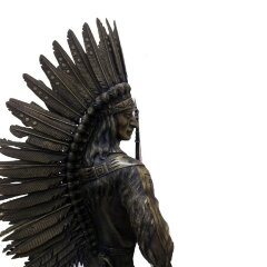 Большая скульптурная статуэтка «Индеец» из бронзы