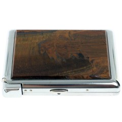 Портсигар карманный на 20 сигарет «Тигровый глаз» с зажигалкой