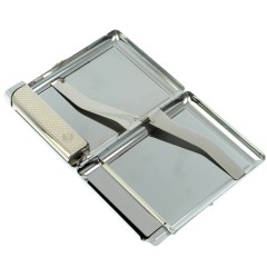 Портсигар карманный на 20 сигарет «Тигровый глаз» с зажигалкой