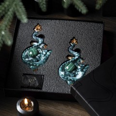 Новогодний набор из 2-х ёлочных игрушек «Зелёная змея» — символ уходящего 2025 года