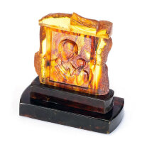 Настольная икона «Казанская Божья Матерь» из янтаря