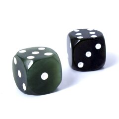 Игральные кубики для нард из зелёного нефрита
