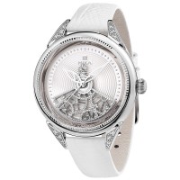Женские серебряные часы «DISCO» с бриллиантами (белые)