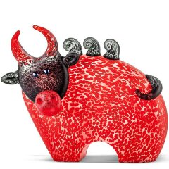 Большая сувенирная фигурка «Бык» (красный) из художественного стекла