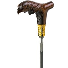 Красивая резная трость «Ястреб» со скрытым клинком