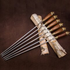 Подарочные шампуры «Тигр» с художественным литьём