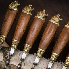 Подарочные шампуры «Тигр» с художественным литьём