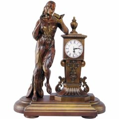 Настольные резные часы «Девушка с книгой» в подарок руководителю