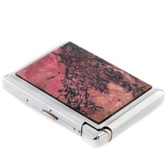 Портсигар карманный на 20 сигарет «Родонит» с зажигалкой в подарок женщине